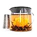 Glass Teapot with Tea Infuser - Stovetop Safe Clear Glass Teapot with Removable Strainer - Perfect for Blooming Tea, Loose Leaf and Other Herbal Teas