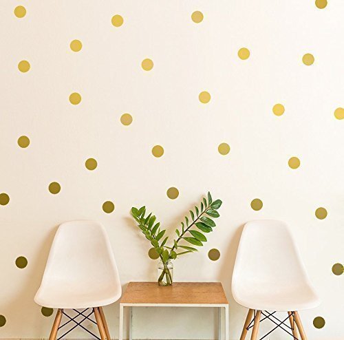 A polka in the room / Polka Dot Wall Decal / gift / Gold Polka Dot Decal / 2.5" Dot sticker / Kids wall decoration / baby room decal / Removable wall paper