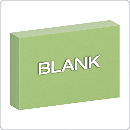 Oxford Blank Color Index Cards, 4" x 6", Green, 100 Per Pack  (7420 GRE)