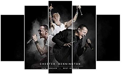 EUFJHS Hd In Prints On Canvas Painting Canvas Printed Room Decoration Posters 5 Panel Linkin Chester Bennington Printed Picture-A1 Frameless