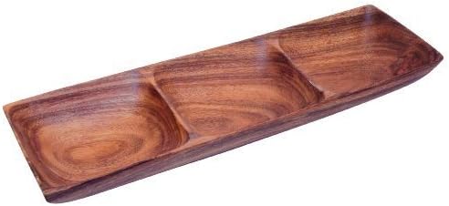 Pacific Merchants Acaciaware 16- by 5.5- by 2-Inch Acacia Wood 3-Part Divided Serving Tray by Pacific Merchants Trading Company