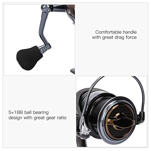 image for SolUptanisu Fishing Reel 6.7:1 Gear Ratio 5+1BB High Speed Rotation Fi