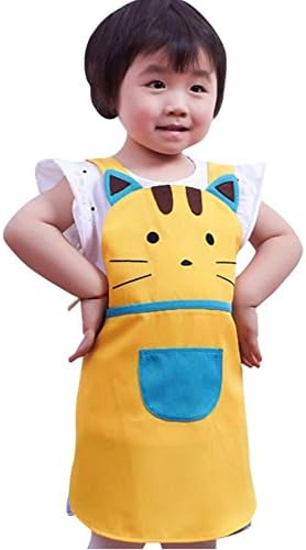 CRB Girls Boys Kids Toddler Elephant Cat Bunny Chef Baking Apron (Yellow Cat)