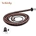 bekinky Premium Microfiber Leather Bull Whip, 8 Foot 8 Plait Brown and Black Bullwhip, Luxurious Braided Horse Whip, Flogger