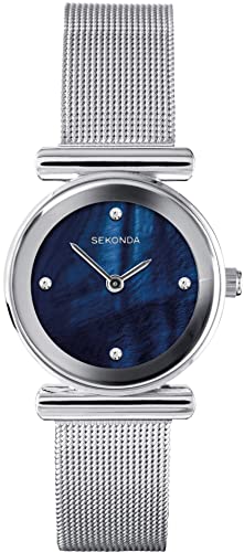 Sekonda Ladies Analogue Quartz Watch with Blue Dial and Milanese Strap Watch 40344