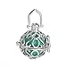 Yumei Jewelry Diffuser Locket Aromatherapy Essential Oil Pendant Cage Locket,Pack of 5,Rhodium Plated