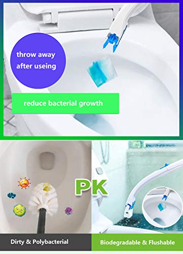 12 Counts Flushable Toilet Brush Refills Disposable Toilet wand Heads - Scrubbing Towel Cleaner Bubbles Replacement Pads (2 Pack) - Thumbnail 3