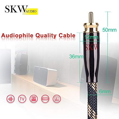 SKW Subwoofer Cable RAC to RCA Multiple Shield with Single Crystal