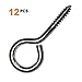 Zeltauto Screw Eyes Screw-in Eye Hooks Hold 80LBS, Nickel Steel Eyelet Screws for Wood Crafts (1 3/4 Inches, 12)