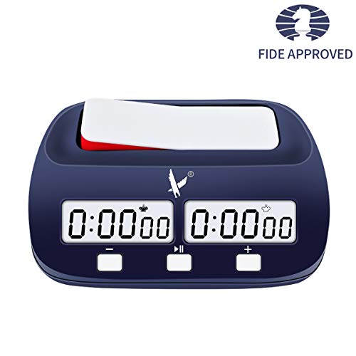 LEAP Chess Clock Fide Approved Digital Chess Timer Professional for Board Games Timer no Alarm Function (Official Store) Blue