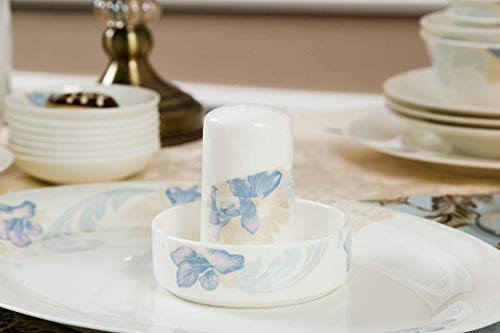 WEHOLY Servizio da tavola Europeo per la Cena in Rilievo Dorato Fatto a Mano in Rilievo Fiore Blu con Set da caffè (n. 6… - immagine 8