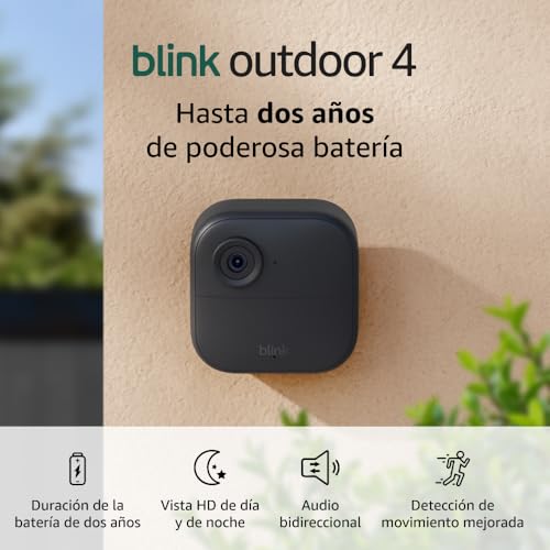 Blink Outdoor 4 (último modelo): Cámara de seguridad inteligente inalámbrica con dos años de duración de las pilas. Sync Module Core incluido: Sistema de 1 cámara