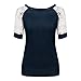 FUNOC Women's Lace Stitching Short Sleeve Blouse Top