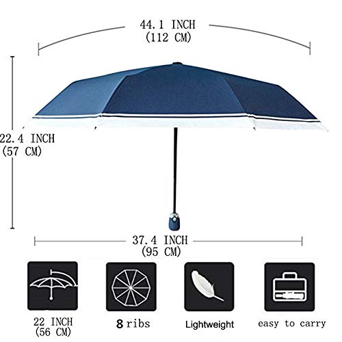 ROSYCORAL Outdoor Travel Sun & Rain UV Protection Parasol Umbrellas Lightweight Folding Auto Open Close Cute Rain Protection Golf Umbrella for Women - Thumbnail 5