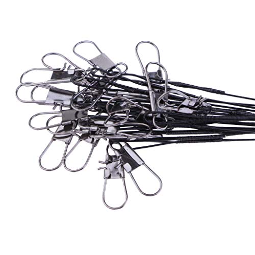 B Blesiya 20 Stück Fishing Stahlvorfach mit Wirbel für Süßwasser & Salzwasser zum Raubfisch(wie Hecht)-Angeln, 30 cm… – Bild 7