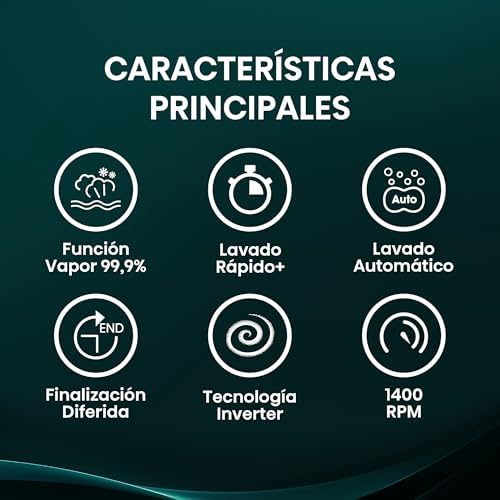 Hisense wf1q8041bw2 - máquina de lavar, classe a, 8 kg, 1400 rpm, altura 85 cm x largura 60 cm, branca, função vapor 99,9%, quick wash+, lavagem automática, conclusão retardada, tecnologia inverter