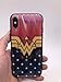 Vintage Wonder Woman Case for iPhone 8 Plus 7 Plus Protective Case Aurora Color Soft TPU Compatible iPhone 8 Plus Cover with Phone Holder Bracket