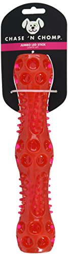 Chase 'n Chomp Durable TPR LED Light Up Fetch Stick Dog Toy, Large