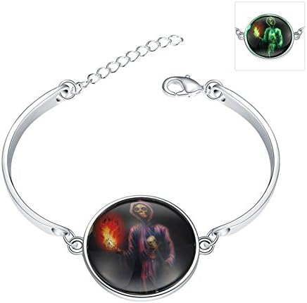 Tiffinys Jewelry Spooky Ghost Torch Style Adjustable Luminous Bracelet for Halloween night