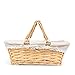 Wicker Basket Gift Baskets Empty Willow Woven Picnic Basket Easter Candy Basket Storage Basket Wine Basket with Handle Egg Outdoor Camping (Little Flowers)