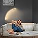 SHINE HAI LED Arc Floor Lamp, Curved Contemporary Minimalist Lighting Design, 3000K Warm White, Linear Light for Living Room Bedroom Office, Black