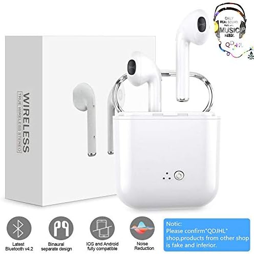 Bluetooth headset, mini wireless sports headset/stereo ear sweat-proof headset with noise reduction and charging housing for Samsung Galaxy S8, S8 Plus iPhone X / 8/7/6 / 6s plus (white)
