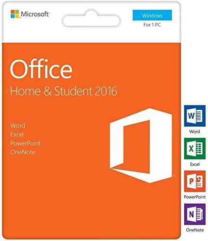 Office 2016 Home and Student | 1 user, PC, KeyCard | Word Excel PowerPoint OneNote for Windows 10 Windows 8 Windows 7 | Office Home and Student 2016 PC Box