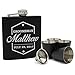 My Personal Memories, Engraved Personalized Groomsmen Flasks Gift Box Set - Wedding Favors - Custom Monogram Groomsman - Badge Style - Black