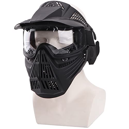 NINAT Airsoft Mask Tactical Masks Full Face with Clearlens Lens Goggles