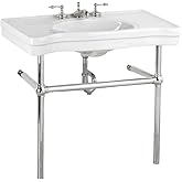Renovators Supply Manufacturing Wall Mount Bathroom Sink – 35.5" Wide Belle Epoque White Porcelain Console Sink with 8" Wides