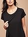 Motherhood Maternity Women's Maternity Short Sleeve Scoop Neck Layered Tulip Nursing Tee Shirt, Black, Small