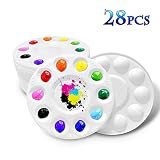 Hulameda 28 Pcs Paint Tray Palettes Plastic for Kids to Put Cupcake and Art Painting