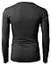 H2H Mens V-Neck Long Sleeve Light Weight T-Shirts - Slim Fit Basic CHARCOAL US L/Asia XL (KMTTL0374)