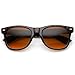 zeroUV - Blue Blocking Driving Horn Rimmed Sunglasses Amber Tinted Lens 54mm (3 Tortoise)