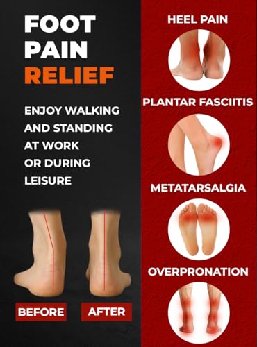 CRUVHEAL 220+ lbs Plantar Fasciitis High Arch Support Insoles Men Women - Orthotic Shoe Inserts - Boot Work Shoe Insole (M, Black)
