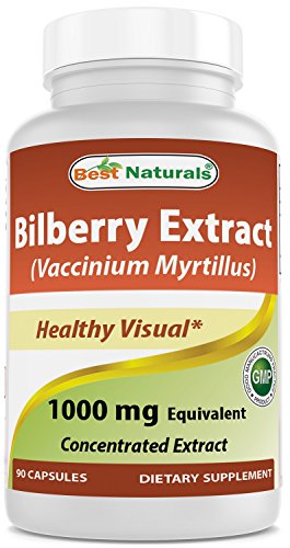 Best Naturals Bilberry Extract 1000mg for Healthy Vision, 90 Count