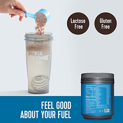 Vital Performance Protein Powder, 25g Lactose-Free Milk Protein Isolate Powder, NSF for Sport Certified, 10g Grass-Fed Collagen Peptides, 8g EAAs, 5g BCAAs, Gluten-Free - Chocolate, 1.72lb