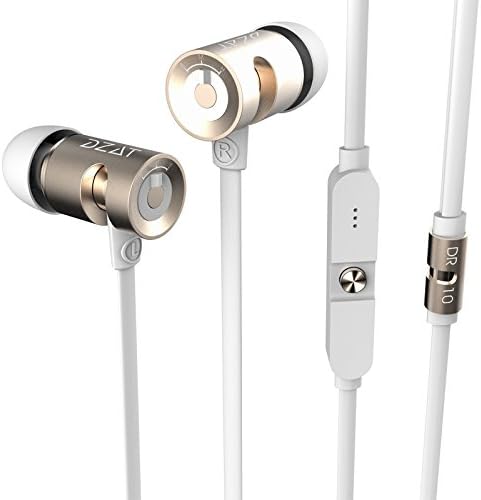 CBAOOO In-Ear Universal HiFi Earphones with Microphone Powerful Bass and Shock Sound Quality; Highly Capable BMH 3 Optional Systems; Environmental TPE cable, Anti-tangled-Champagne Gold