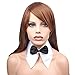 IETANG Bunny Black White Ears Collar Bowtie Cuffs Tail Costume Set For Adults Funny Party