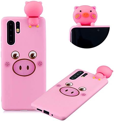 Cute Painted Cartoon Case for Huawei P30 Pro,Soft Silicone Case for Huawei P30 Pro,Moiky Funny 3D Pink Pig Cartoon Animals Pattern Design Ultra Thin TPU Rubber Shockproof Protective Case