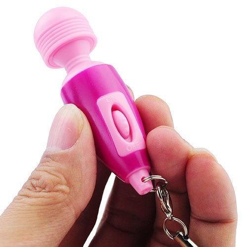 Mini Massager Stick with Mobile and Key Chain for Female-color Random