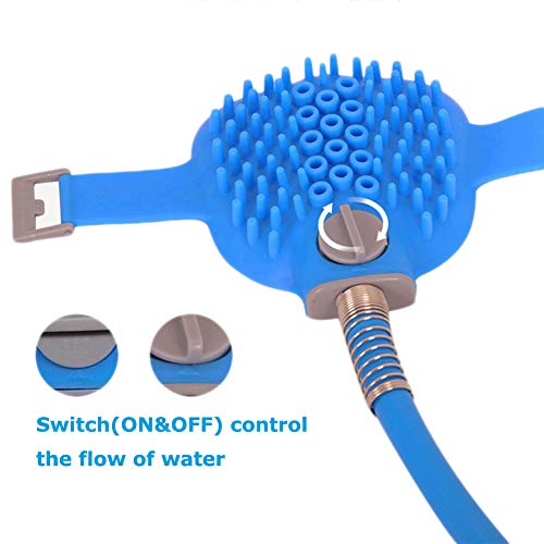 Sanlan Pet Bathing Tool, Massage and Scrubber in-One for Dog cat pet Shower Sprayer, Adjustable Handheld Grooming Shower Head Brush for Indoor and Outdoor