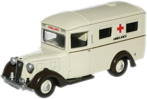 Oxford Diecast 1:76 Austin 18 Ambulance RR Works Collectable model 76AMB001, White, 6.7cm x 2.4cm x 3cm