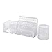 Crystallove Set of 3 Metal Mesh Office Desktop Supplies Organizer, White-Style 1