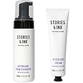 Stories & Ink Tattoo Care | AFTERCARE DUO REGIMEN | Healing Routine for Fresh Tattoos (Aftercare Cream + Aftercare Foam Cleanser), Soothes & Repairs Fresh Tattoos, Fragrance-free