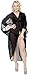 LA LEELA Women's Kimono Holiday Solid Casual One Size Black Solid