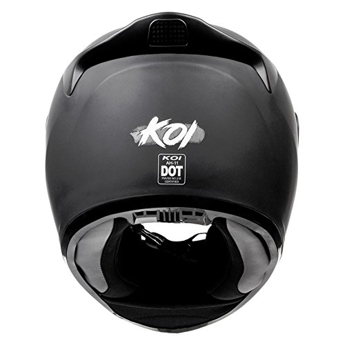 KOI DOT Motorcycle Helmet Full Face Sportbike KOI Matte Black w/ Clear