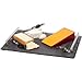 Oenophilia Slate Cheese Board with Stainless Steel Handles, Charcuterie Platter Serving Board Tray for Cheese, Crackers, and Meat