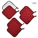 Potholders Set Trivets Kitchen Pot Holders Heat Resistant Pure Cotton Coasters Hot Pads Pot Holders Set of 6 for Everyday Cooking and Baking by 7 x 7 Inch (Wine)