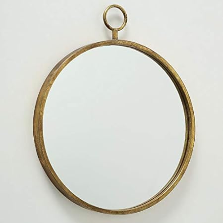 Wadiga Miroir Mural Rond Dore A Gousset Diametre 55cm Amazon Fr Cuisine Maison